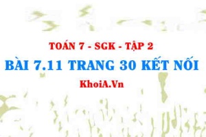 Bài 7.11 trang 30 Toán 7 Kết nối tri thức Tập 2
